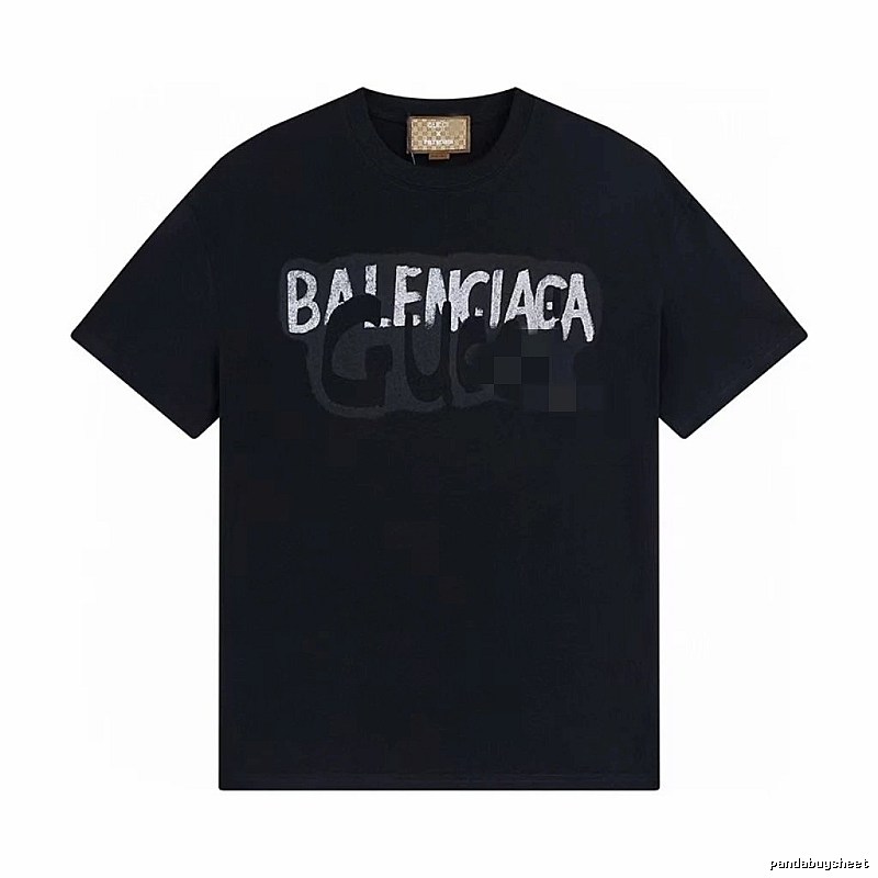 Balenciaga Co-branded Graffiti-style Black T-Shirt