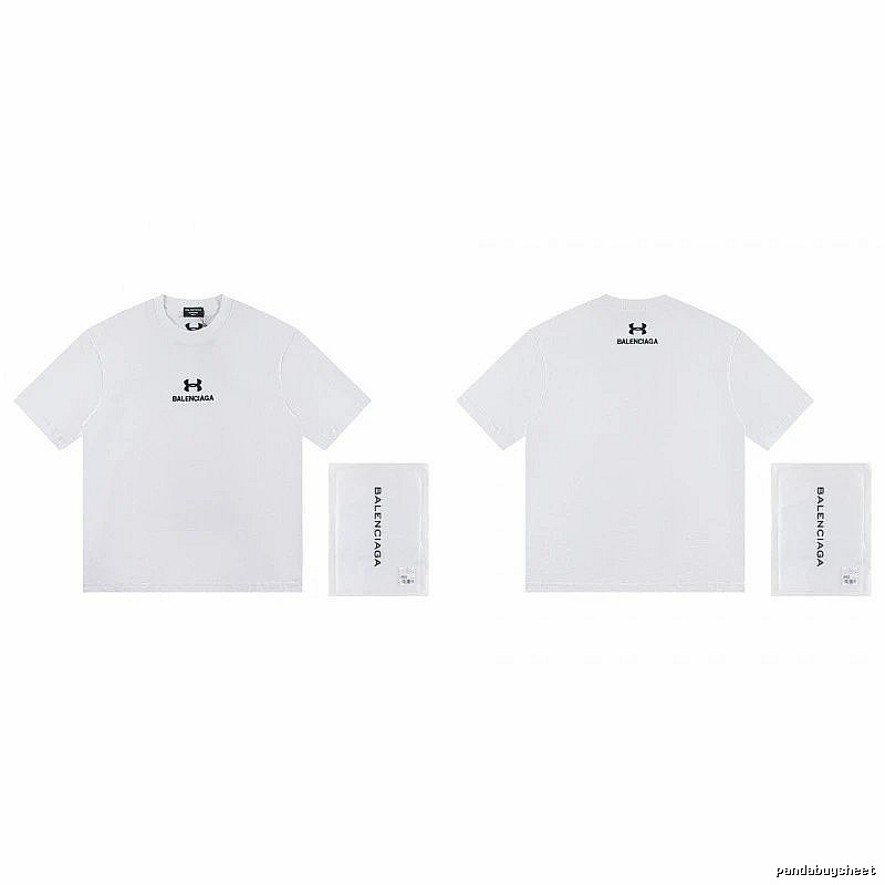 Balenciaga Co-branded Trendy Printed White T-Shirt