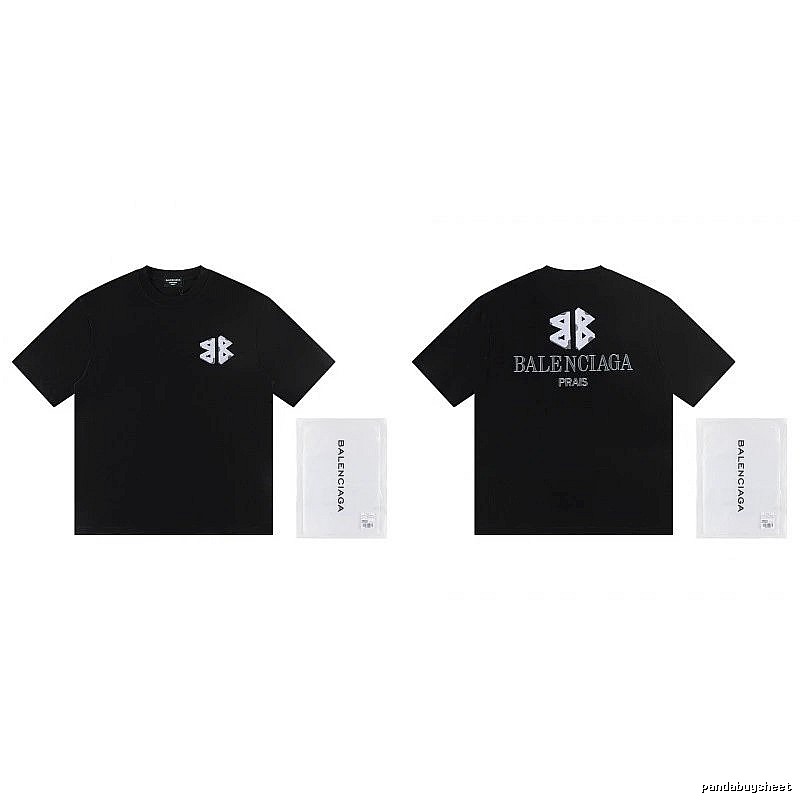 Balenciaga Double B Street Style Black Short-sleeve T-shirt