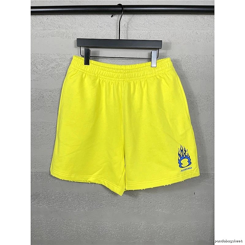 Balenciaga Flame Style Yellow Shorts