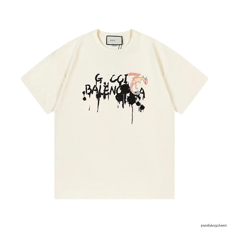Balenciaga Graffiti Collaboration Street Style Off-White T-Shirt