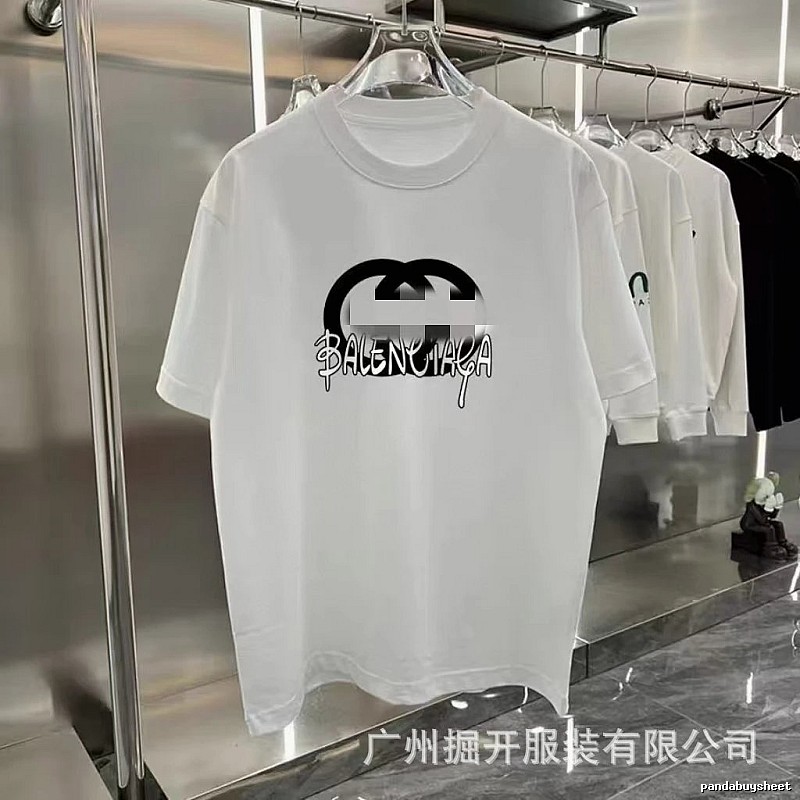 Balenciaga Graffiti Collaboration Street Style White T-Shirt