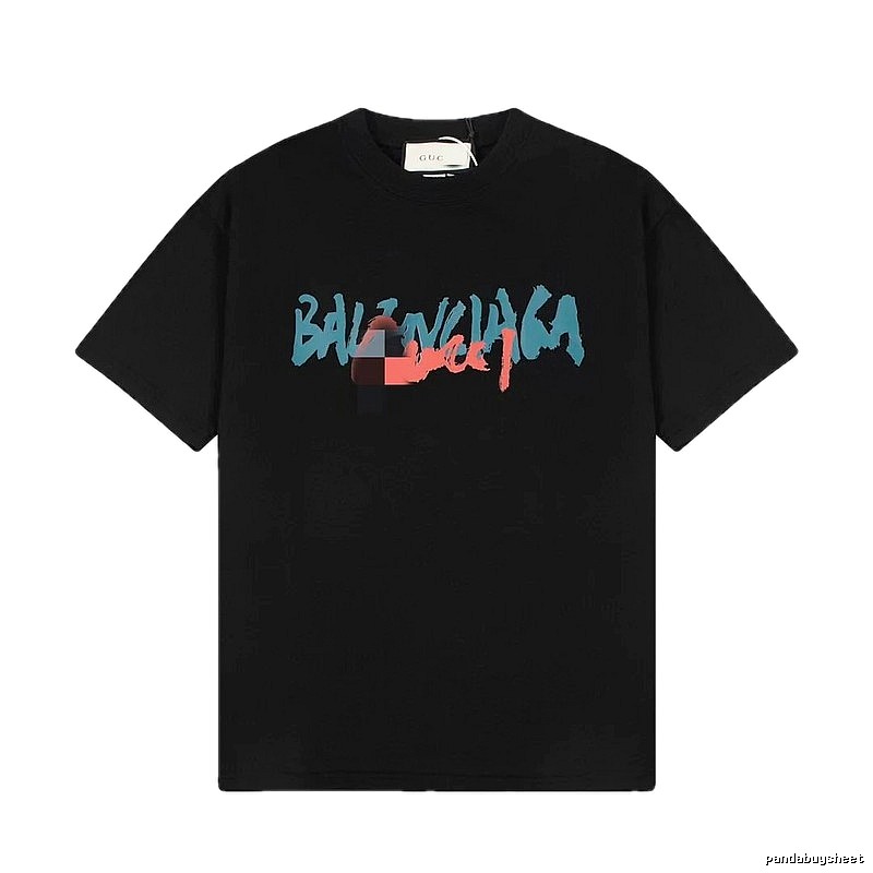 Balenciaga Graffiti Street Style Black T-Shirt