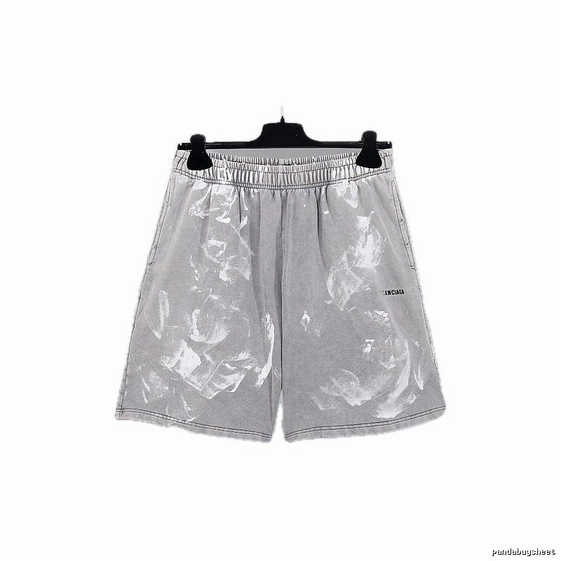 Balenciaga graffiti-style grey shorts