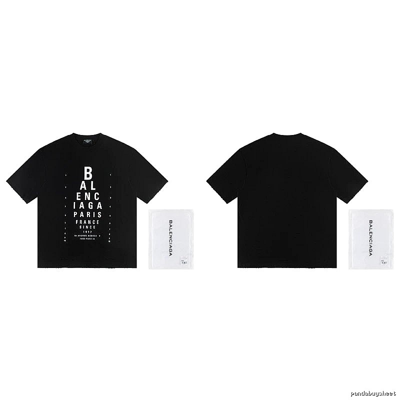 Balenciaga Letter Print Street Style Black T-Shirt