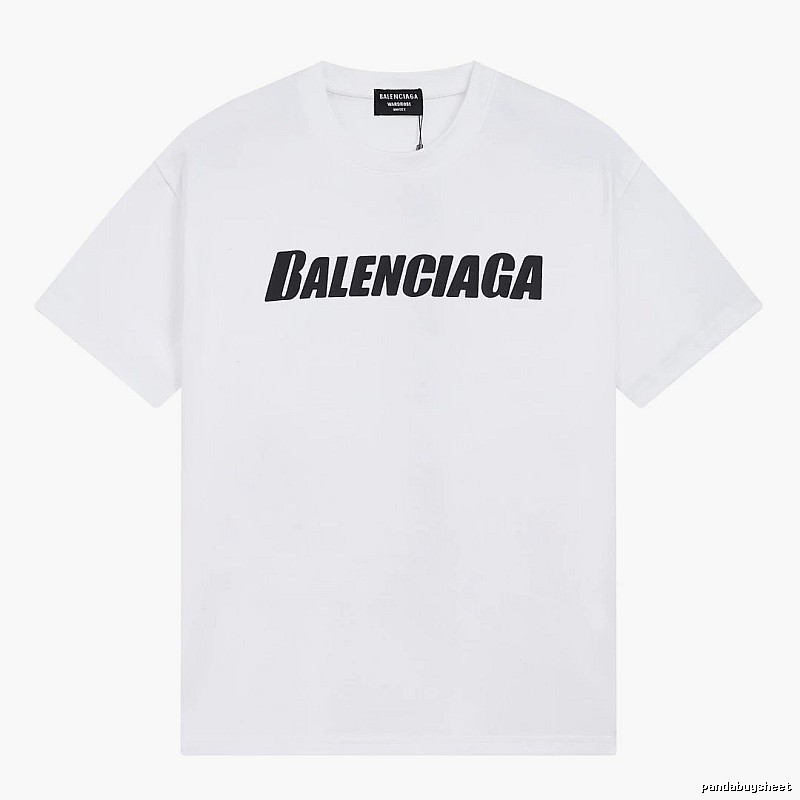 Balenciaga Letter Print Trendy White T-Shirt