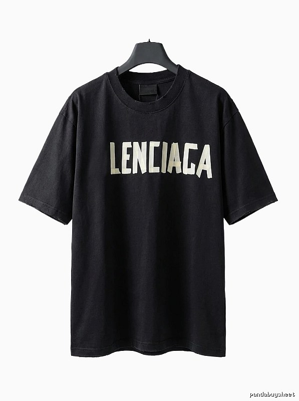 Balenciaga letter-style black T-shirt