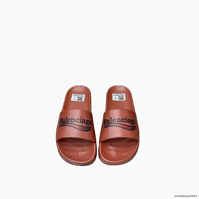 Balenciaga Printed Casual Red-Brown Slippers