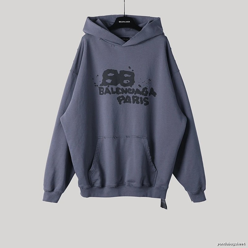 Balenciaga retro-style grey hoodie