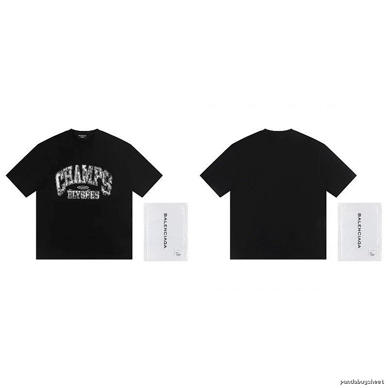 Balenciaga Vintage-style Printed Black T-Shirt