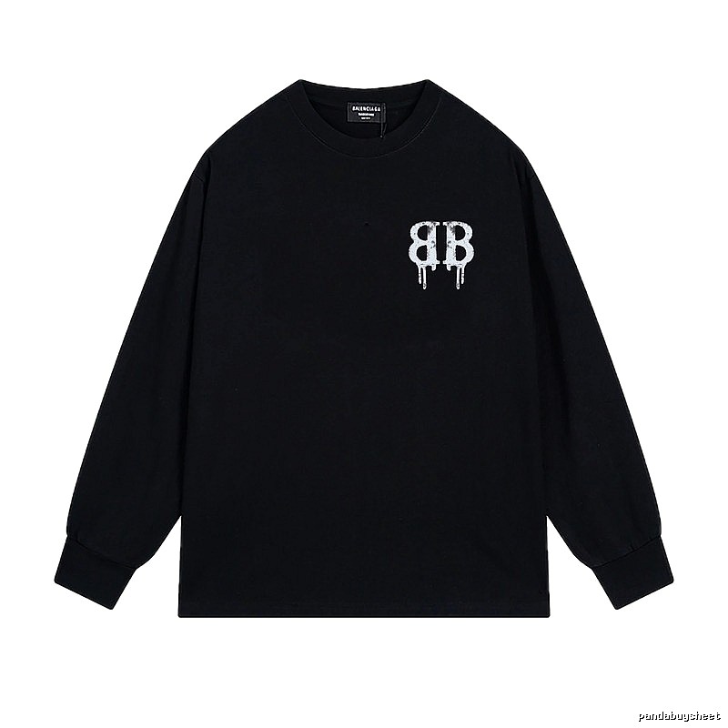 Balenciaga's dark style black long T-shirt