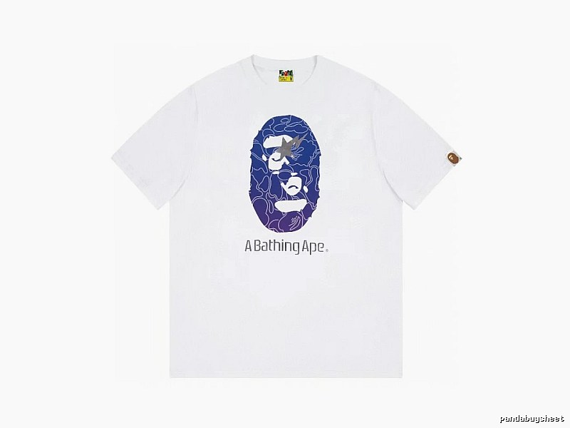 Bape ape face print short-sleeved white T-shirt