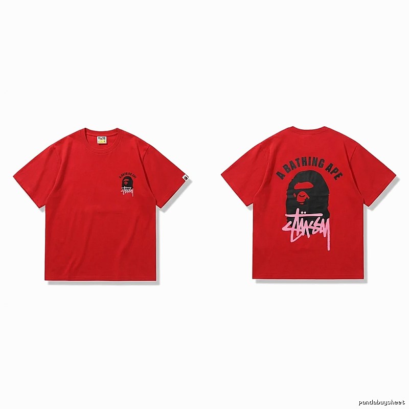 Bape Ape Head Co-branded Red T-shirt