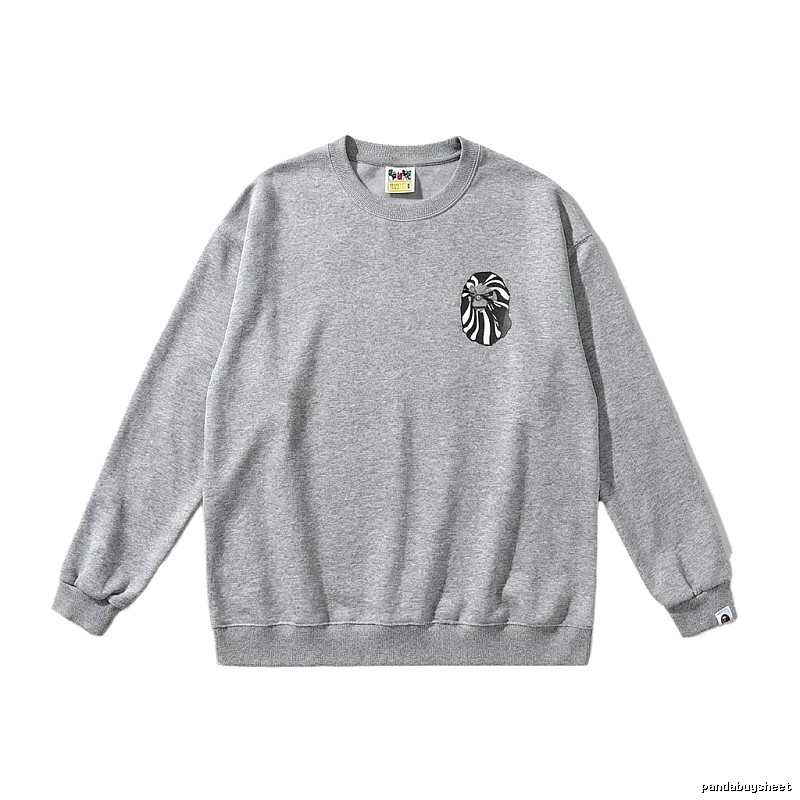 Bape Ape Head Minimalist Style Grey Sweatshirt