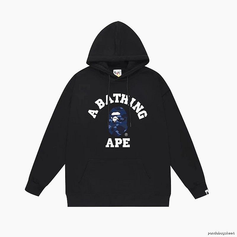 Bape camouflage-style black hoodie