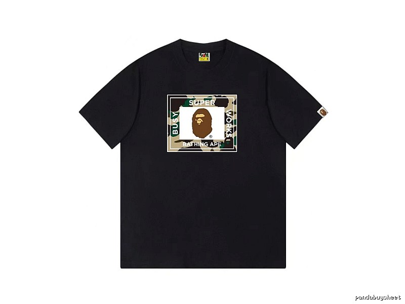 Bape camouflage style black T-shirt