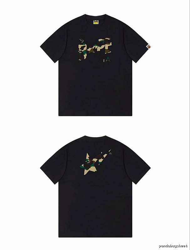 Bape camouflage style black T-shirt