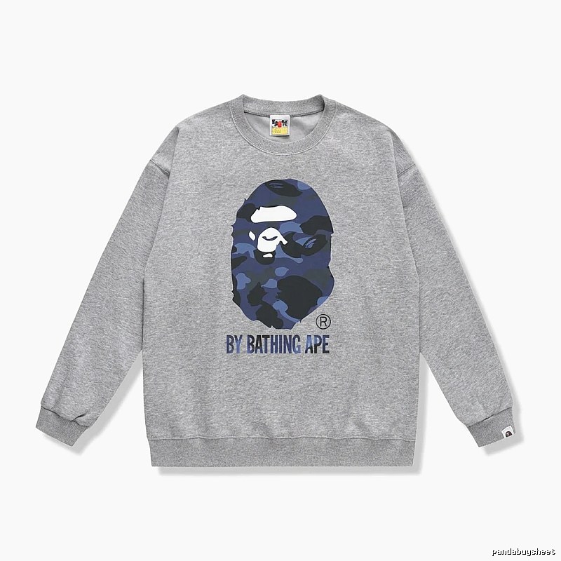 Bape camouflage-style gray sweatshirt