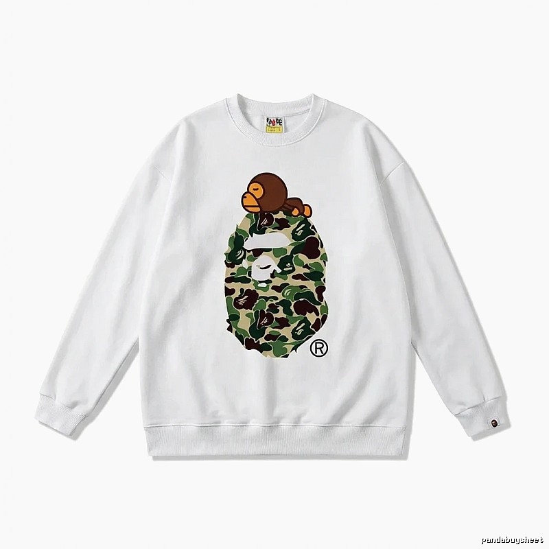 Bape camouflage style white sweatshirt