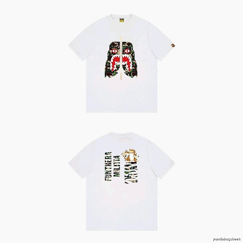 Bape camouflage-style white T-shirt