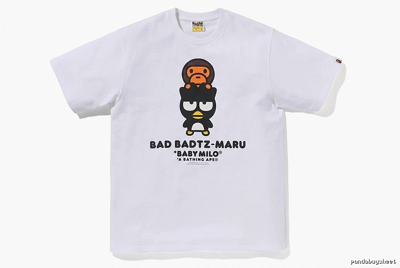 Bape cartoon - printed white T - shirt