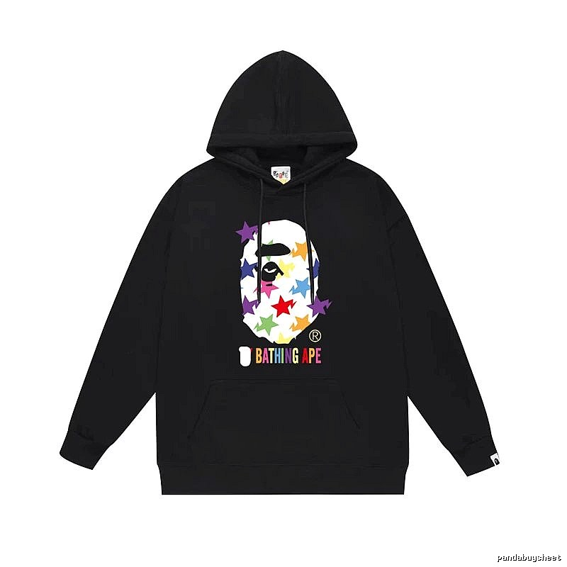Bape Colorful Alien Style Black Hoodie