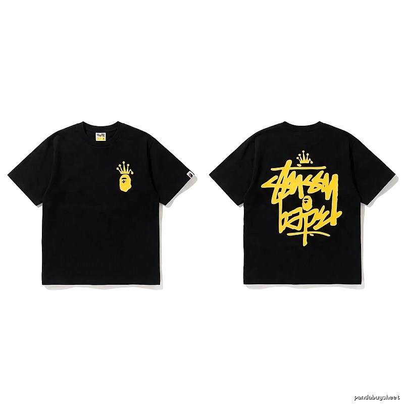 Bape Crown Graffiti Style Black T-shirt