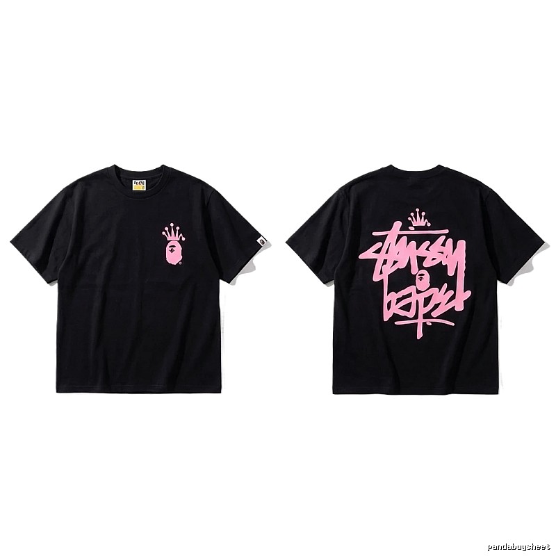 Bape Crown Graffiti Style Black T-shirt