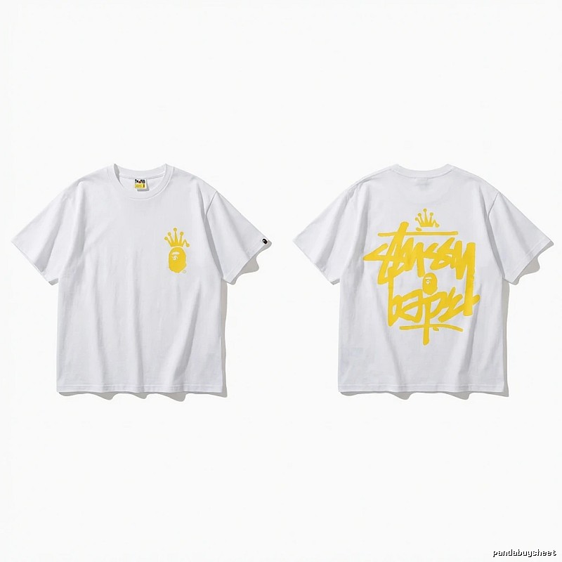 Bape Crown Series Graffiti Style White T-shirt
