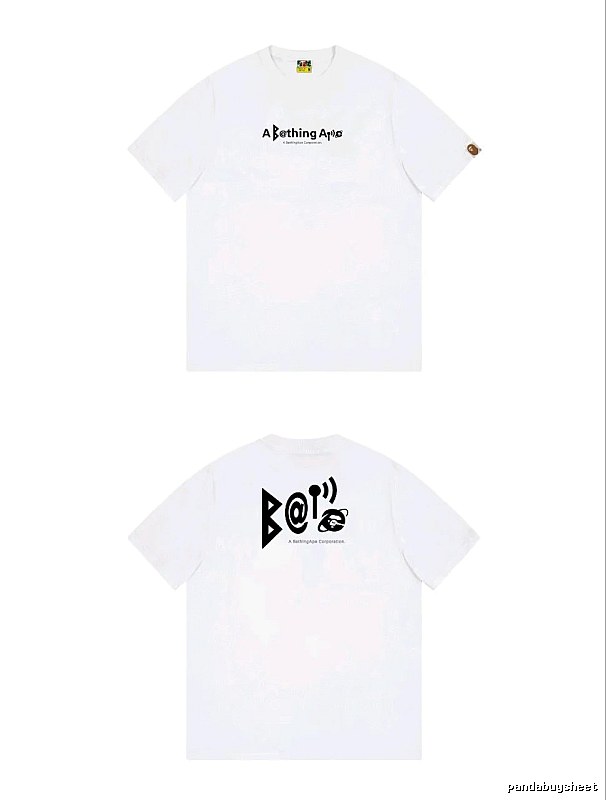 Bape letter print simple white T-shirt