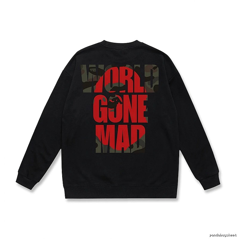 Bape letter print style black sweatshirt