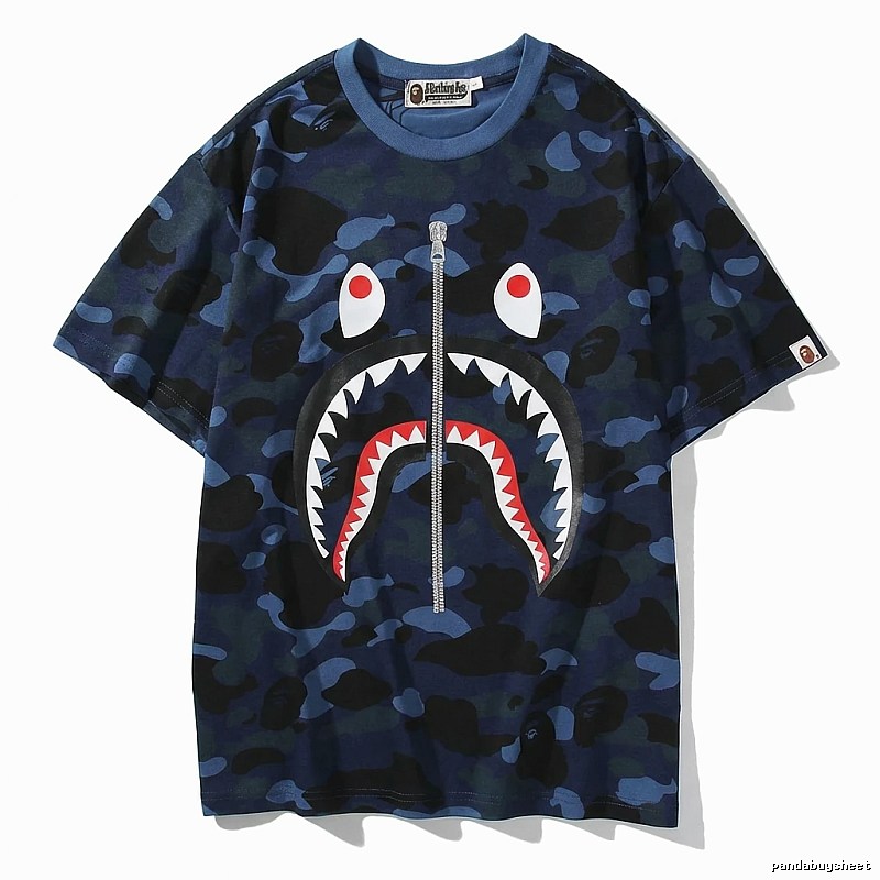 Bape Shark Camouflage Style Short-sleeved Shirt