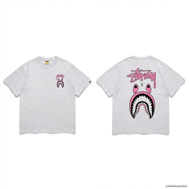 Bape Shark Co-branded Light Grey T-shirt