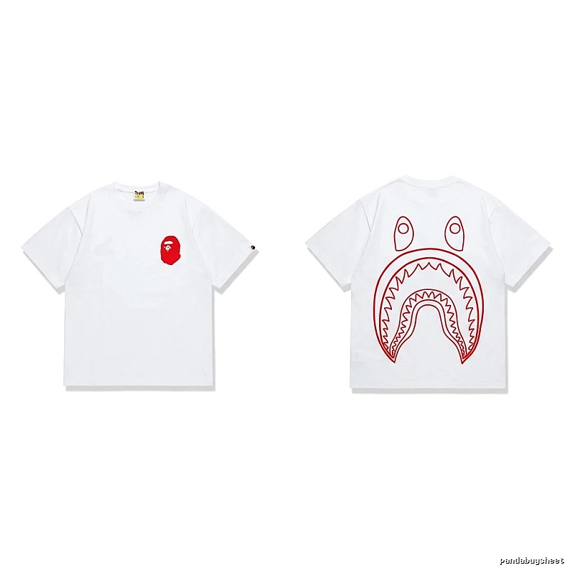 Bape Shark Head Trendy Brand White T-shirt