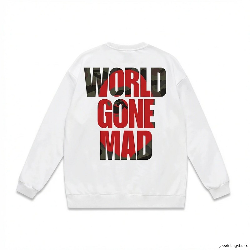 Bape World Gone Mad White Sweatshirt