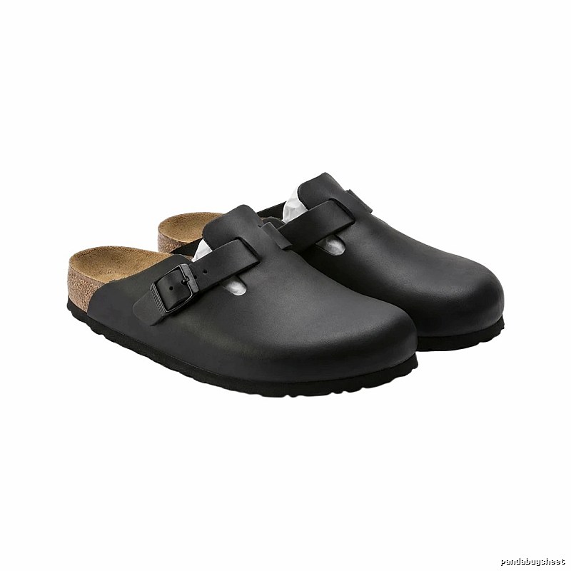 BIRKENSTOCK black minimalist-style slippers