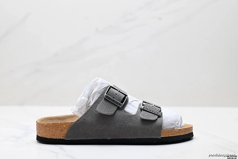 BIRKENSTOCK Classic Casual Style Grey Slide Sandals