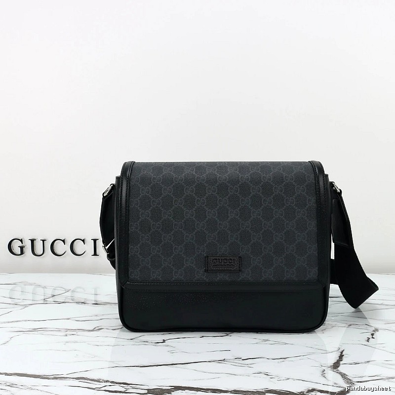Black GG Messenger Gucci Messenger Bag for Photo Ready Styling