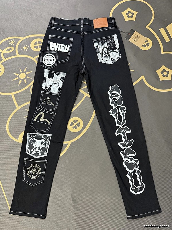 Black Patchwork Jeans - Evisu Casual