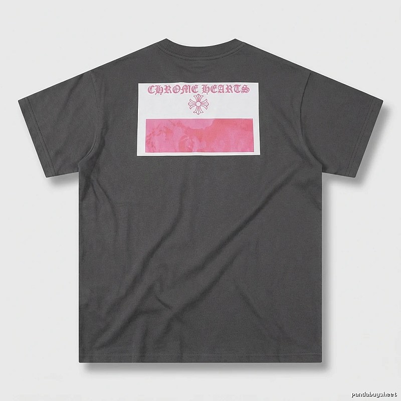 Black T-shirt with Chrome Hearts print style