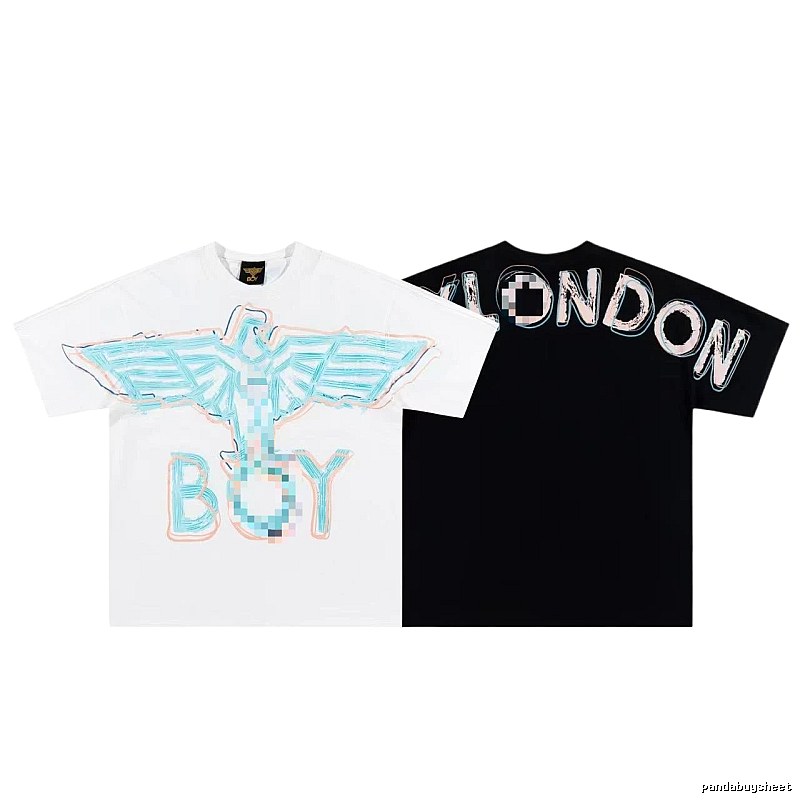 BOY Flying Eagle Graffiti Street Style Two-Tone Short Sleeve T-Shirt