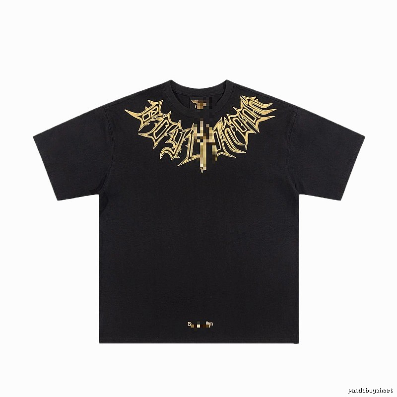 BOY Gold-foiled Gothic Edgy & Trendy Black Short-sleeve T-Shirt