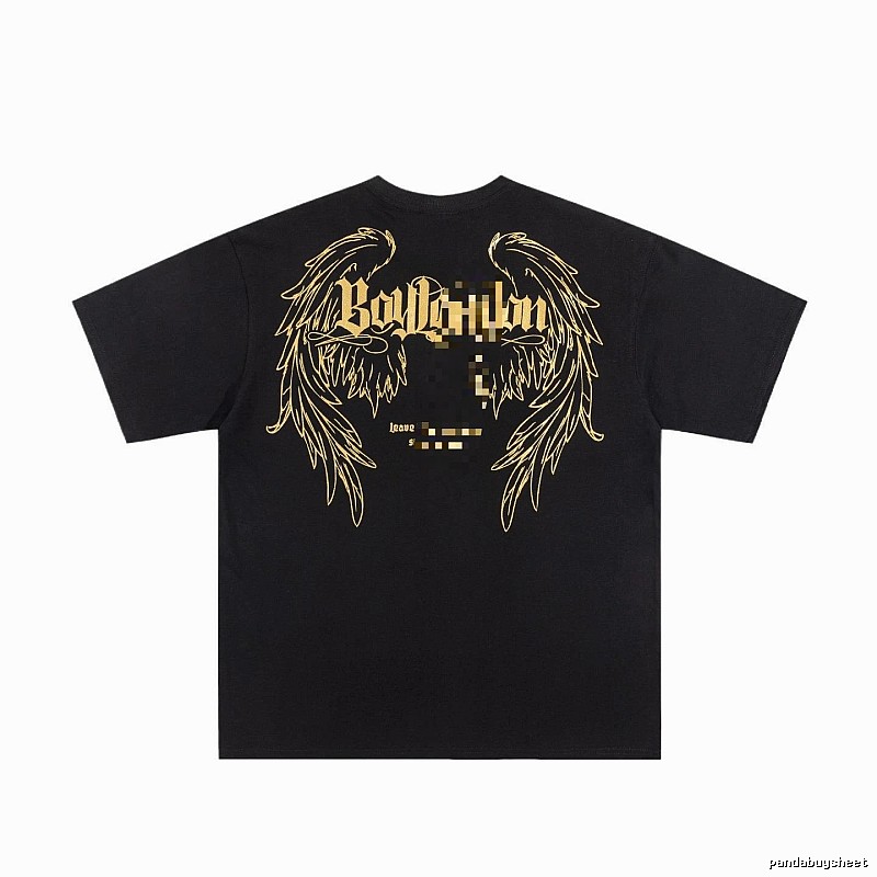 BOY LONDON Gothic Style Black T-shirt with Gold Foil Wings