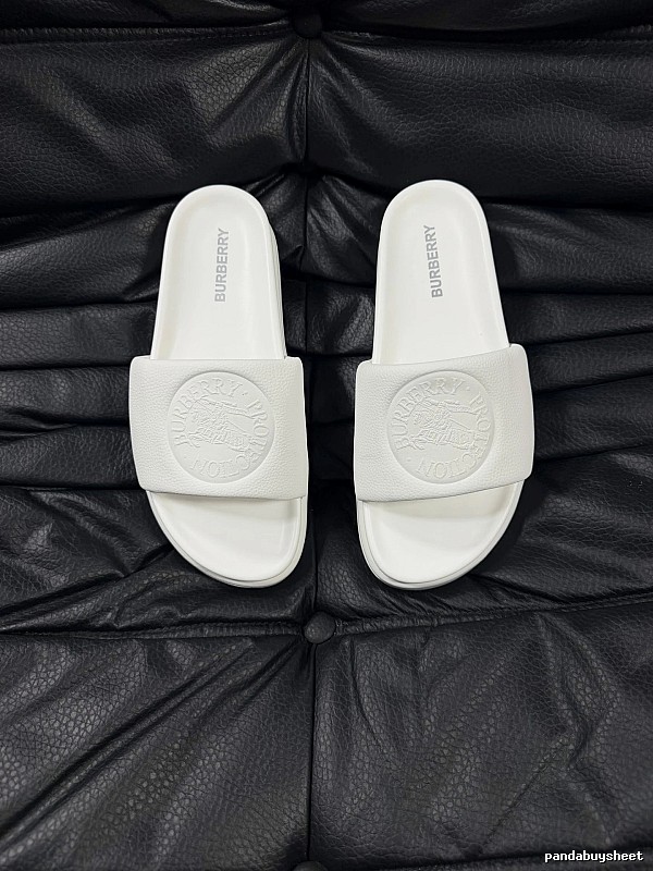 Burberry Embossed Warhorse Minimalist Style White Slides