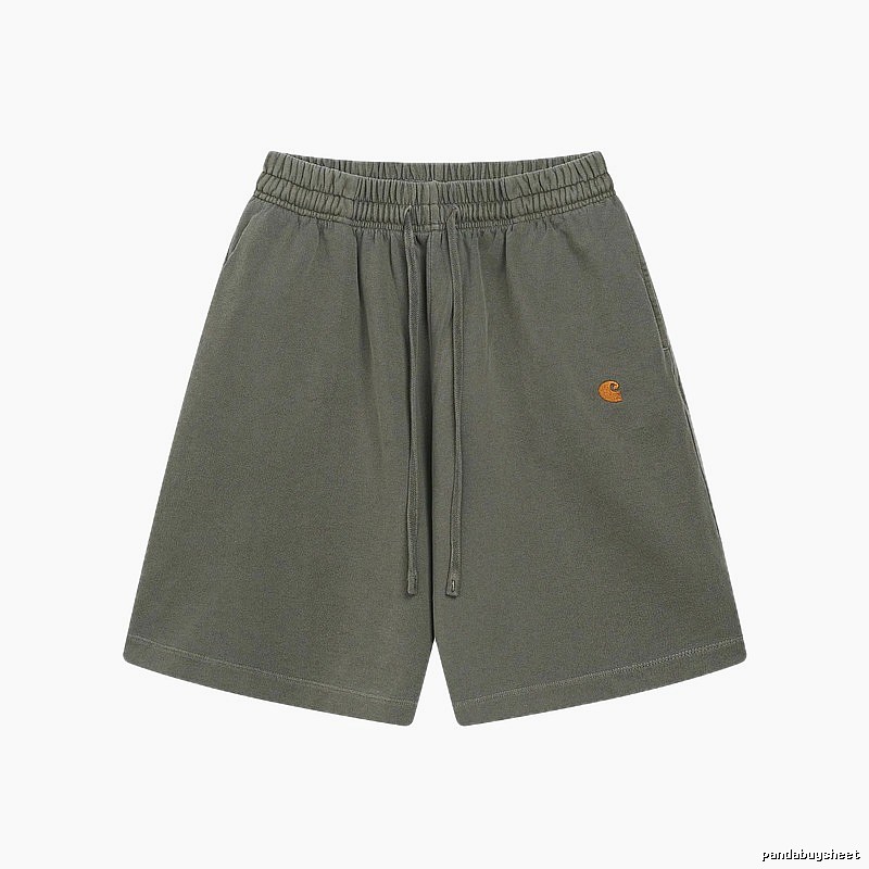 Carhartt Embroidered Workwear Style Army Green Casual Shorts