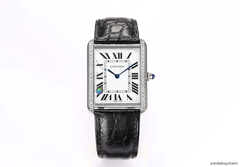 Cartier Tank-Style Dress Watch Travel Edit in Silver And Black