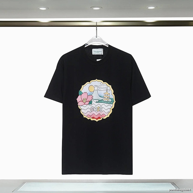 Casablanca Print Retro Style Black T-shirt