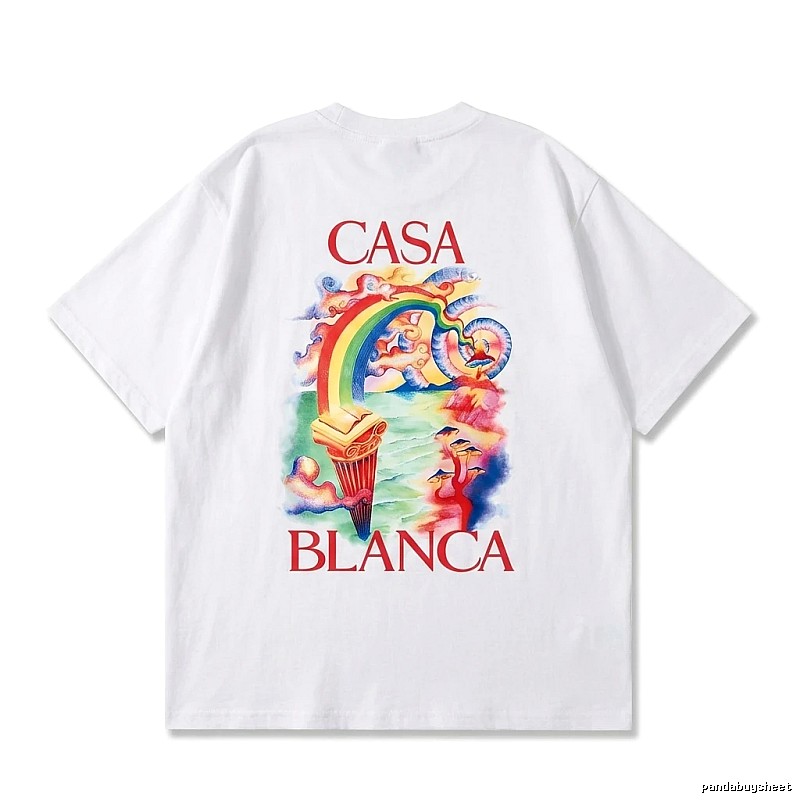 Casablanca Rainbow Print White T-shirt