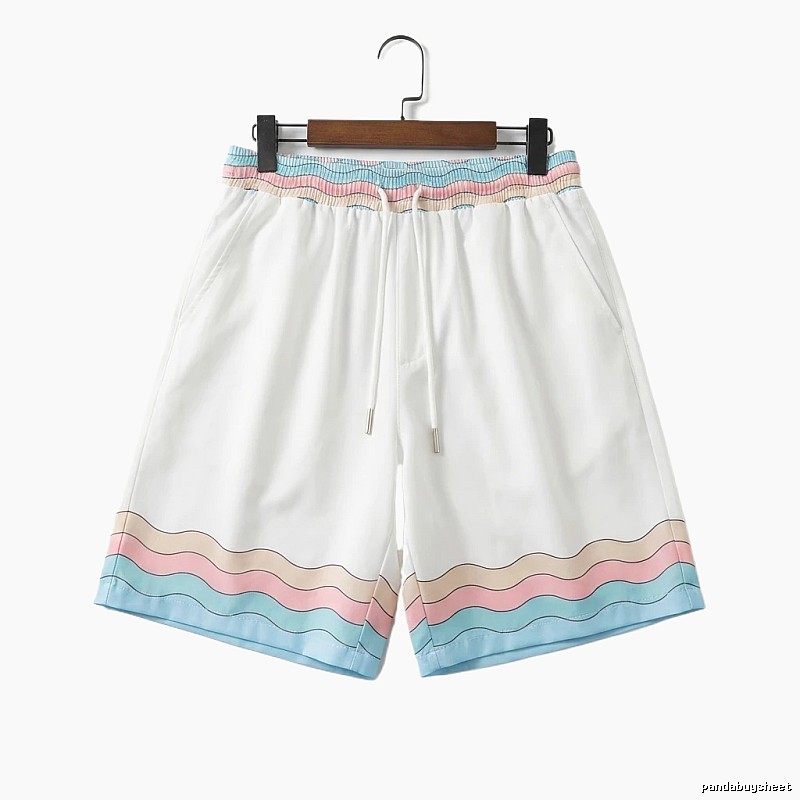 Casablanca Wave Pattern Casual White Shorts