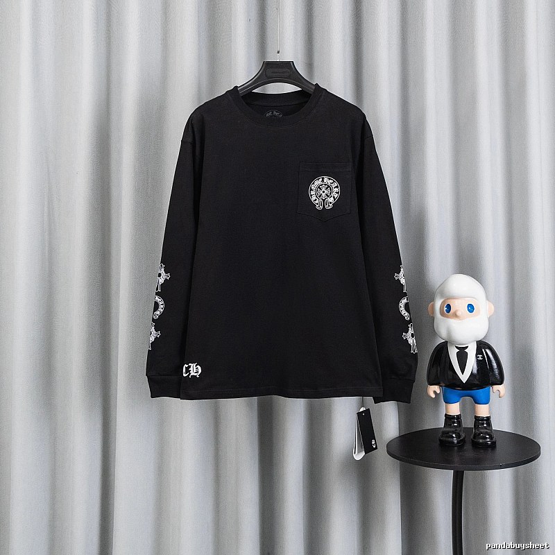 Chrome Hearts Black Long Sleeve Sweatshirt with Long Sleeve Sweatshirt for Cold Weather